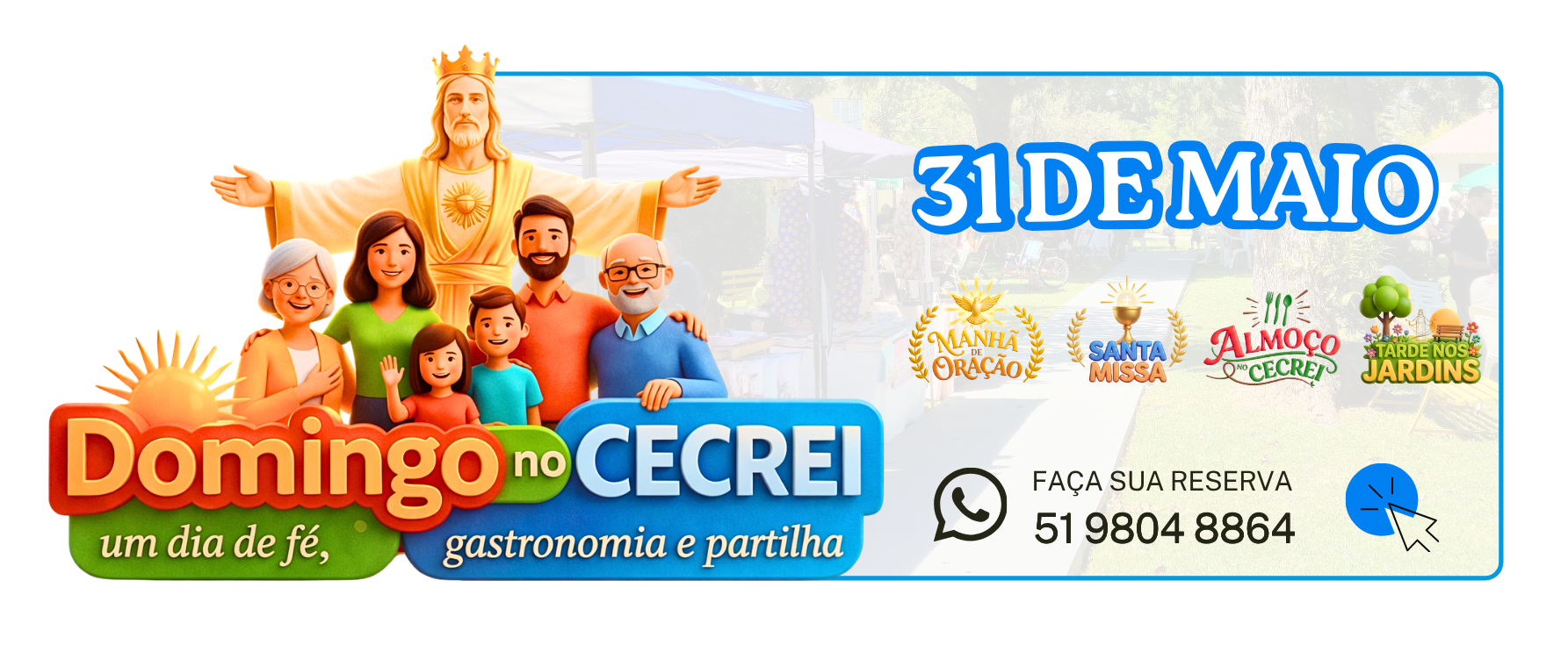 Domingo no CECREI dia 31 de maio